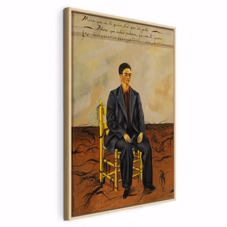Canvastavla med ram - Frida kahlo self portrait