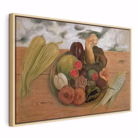 Canvastavla med ram - Frida kahlo the fruits of