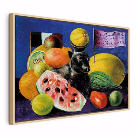 Canvastavla med ram - Frida kahlo still life