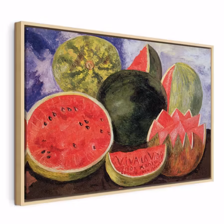 Canvastavla med ram - Frida kahlo viva la vida