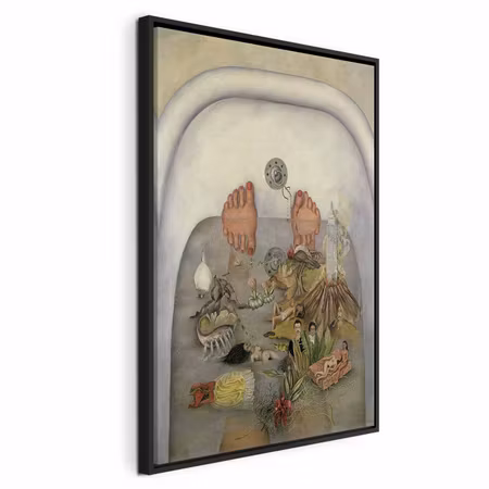 Canvastavla med ram - Frida kahlo what the water
