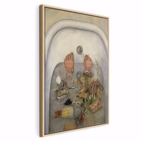 Canvastavla med ram - Frida kahlo what the water