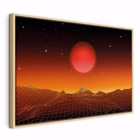 Canvastavla med ram - Futuristic landscape wide