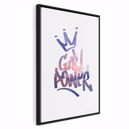 Canvastavla med ram - Girl power vertical