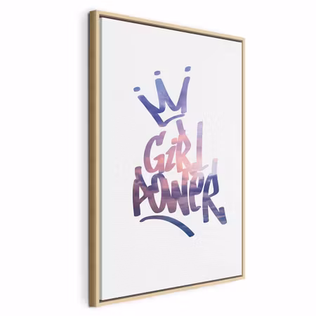 Canvastavla med ram - Girl power vertical
