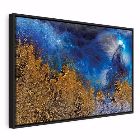 Canvastavla med ram - Gold of the ocean wide