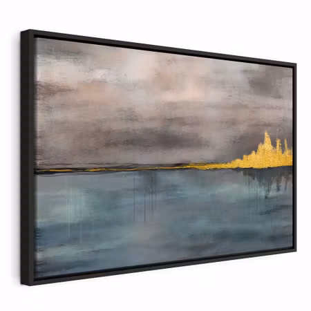 Canvastavla med ram - Golden city wide