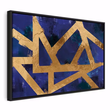 Canvastavla med ram - Golden geometry wide