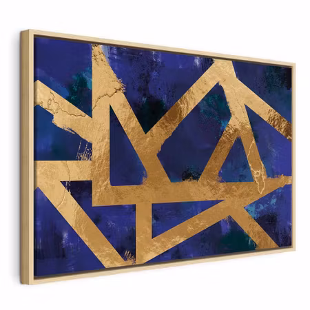 Canvastavla med ram - Golden geometry wide