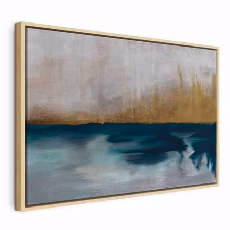 Canvastavla med ram - Golden grasses wide