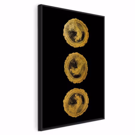 Canvastavla med ram - Golden knots vertical