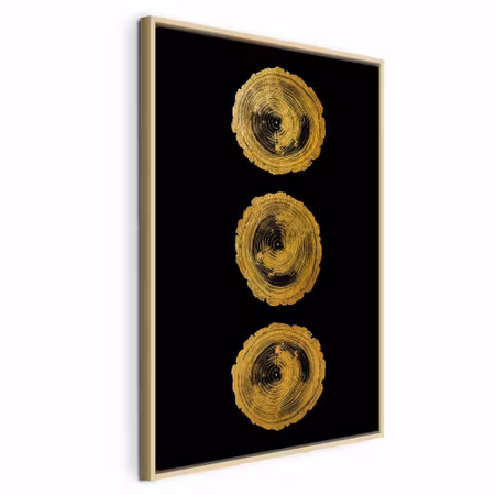 Canvastavla med ram - Golden knots vertical