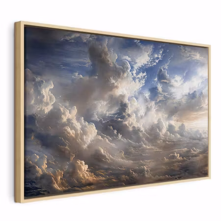 Canvastavla med ram - Golden reflections on clouds