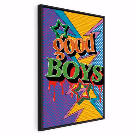Canvastavla med ram - Good boys vertical
