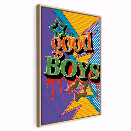 Canvastavla med ram - Good boys vertical