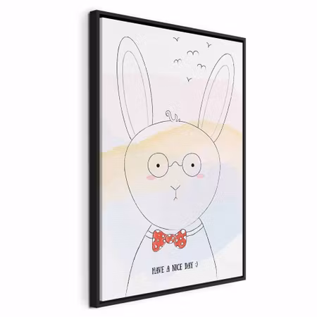 Canvastavla med ram - Greetings from rabbit