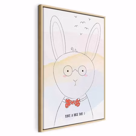 Canvastavla med ram - Greetings from rabbit