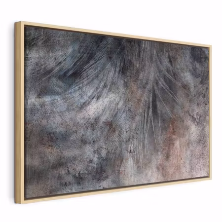 Canvastavla med ram - Grey feather wide