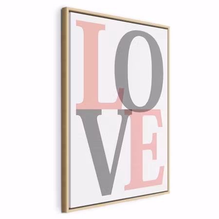 Canvastavla med ram - Grey love vertical