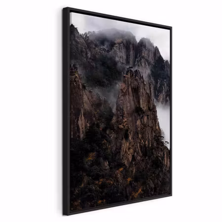 Canvastavla med ram - Heart of mountain landscape