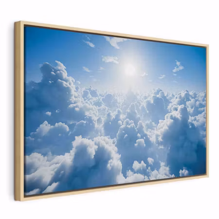 Canvastavla med ram - Heavenly calm warm rays of