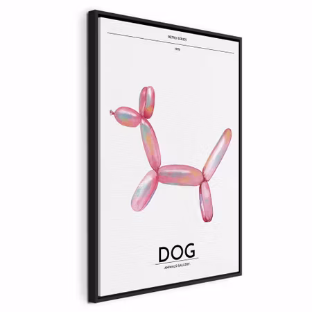 Canvastavla med ram - Holo dog colorful dog in