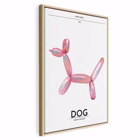 Canvastavla med ram - Holo dog colorful dog in