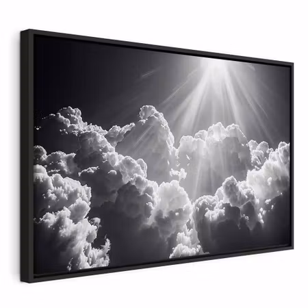 Canvastavla med ram - Hope in the clouds inspiring