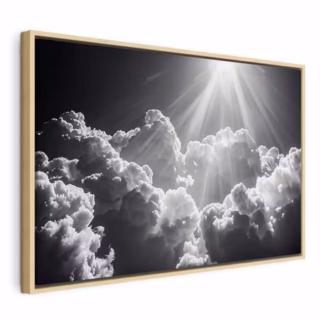 Canvastavla med ram - Hope in the clouds inspiring