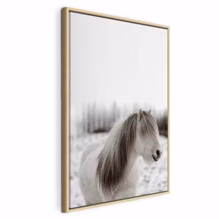 Canvastavla med ram - Horse mane vertical