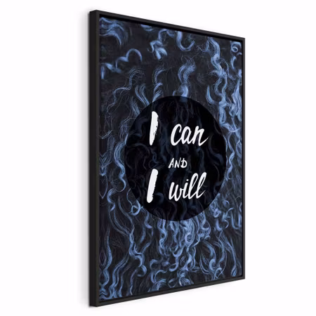 Canvastavla med ram - I can and i will vertical