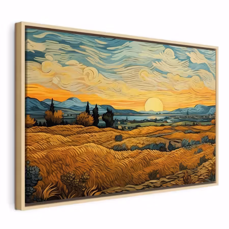 Canvastavla med ram - Impressionistic fields