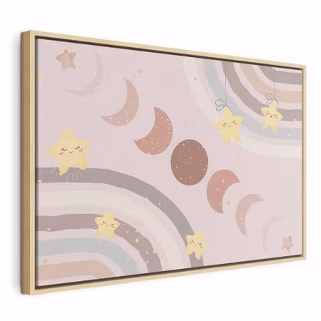 Canvastavla med ram - Joyful sky yellow cheerful