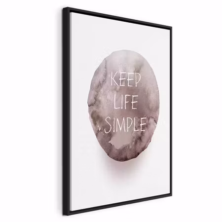 Canvastavla med ram - Keep life simple vertical