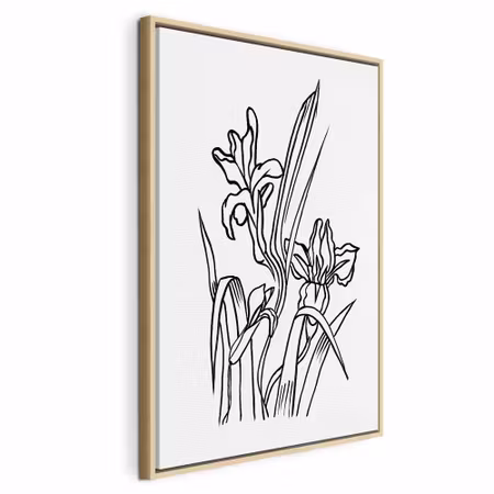 Canvastavla med ram - Love irises vertical