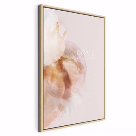 Canvastavla med ram - Love yourself vertical