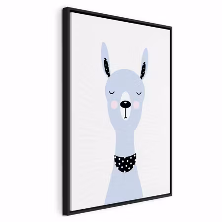 Canvastavla med ram - Lovely llama vertical