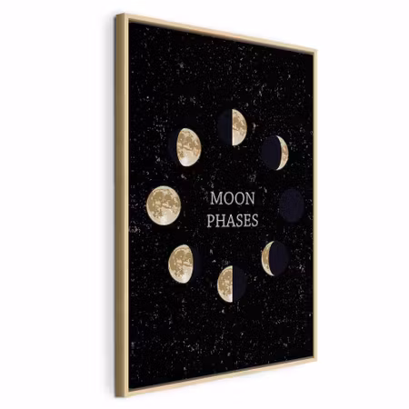 Canvastavla med ram - Lunar cycle vertical