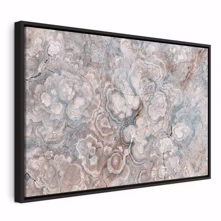 Canvastavla med ram - Marble flowers natural stone