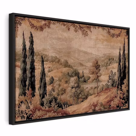 Canvastavla med ram - Mediterranean landscape old