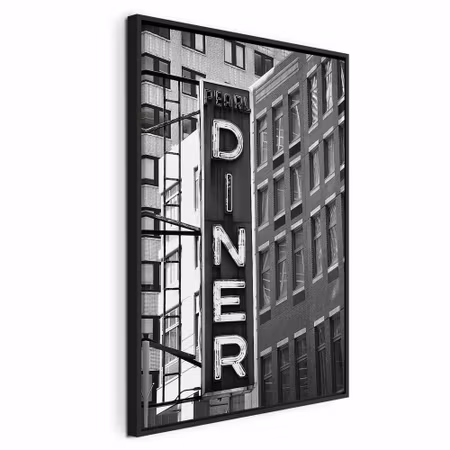 Canvastavla med ram - New york neon sign vertical