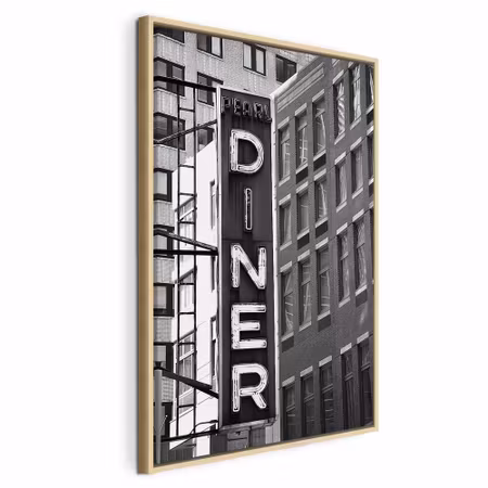 Canvastavla med ram - New york neon sign vertical
