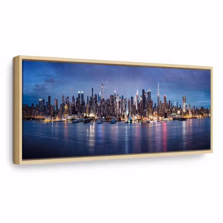 Canvastavla med ram - New york nights