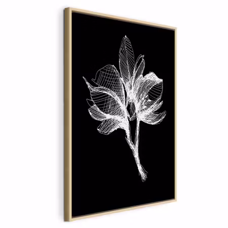 Canvastavla med ram - Night flower vertical