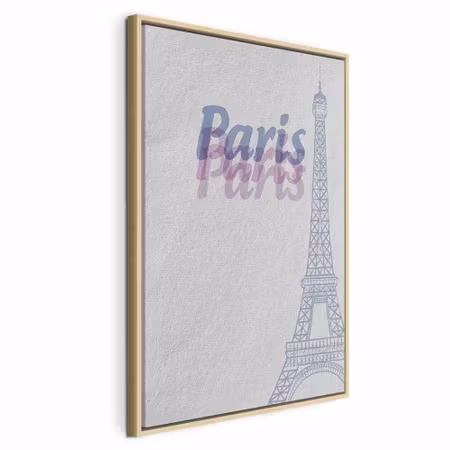 Canvastavla med ram - Paris in watercolours