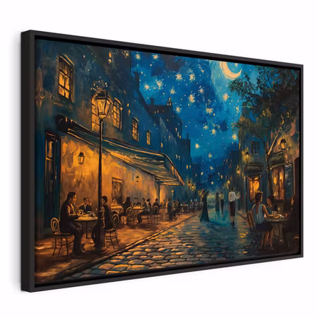 Canvastavla med ram - Paris street a painting