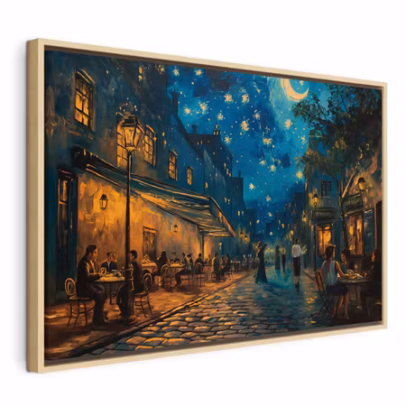 Canvastavla med ram - Paris street a painting