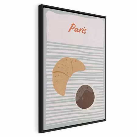 Canvastavla med ram - Parisian breakfast vertical