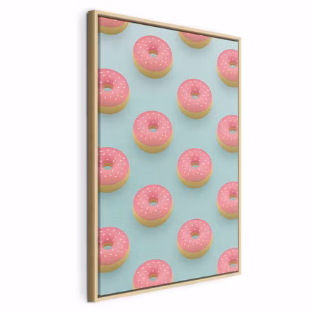 Canvastavla med ram - Pastel donuts vertical