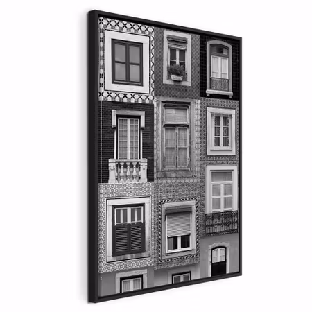 Canvastavla med ram - Patterned windows vertical